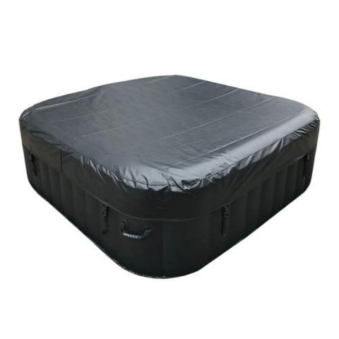 Aleko Hot Tubs 6 Person 265 Gallon Black Square Inflatable Jetted Hot Tub with Cover by Aleko 0655222807120 HTISQ6GYBK-AP