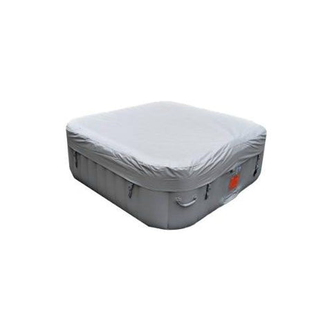 Aleko Hot Tubs 6 Person 265 Gallon Gray Square Inflatable Jetted Hot Tub Spa With Cover by Aleko 0703980257814 HTISQ6GY-AP 6 Person 265 Gallon Gray Square Jetted Hot Tub Spa w Cover HTISQ6GY-AP