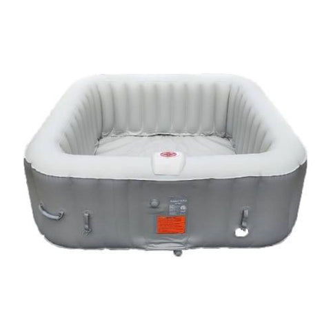 Aleko Hot Tubs 6 Person 265 Gallon Gray Square Inflatable Jetted Hot Tub Spa With Cover by Aleko 0703980257814 HTISQ6GY-AP 6 Person 265 Gallon Gray Square Jetted Hot Tub Spa w Cover HTISQ6GY-AP