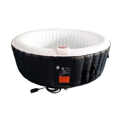 Aleko Hot Tubs 6 Person 265 Gallon Round Inflatable Black and White Hot Tub Spa With Cover by Aleko 703980255339 HTIR6BKW-AP 6 Person 265 Gallon Round Inflatable Black White Hot Tub HTIR6BKW-AP