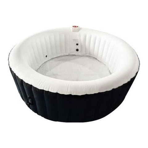 Aleko Hot Tubs 6 Person 265 Gallon Round Inflatable Black and White Hot Tub Spa With Cover by Aleko 703980255339 HTIR6BKW-AP 6 Person 265 Gallon Round Inflatable Black White Hot Tub HTIR6BKW-AP