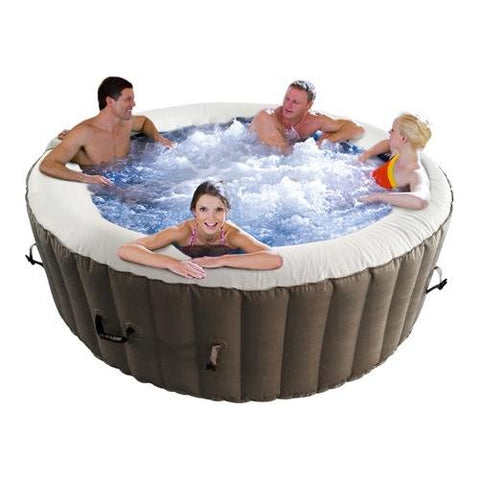 Aleko Hot Tubs 6 Person 265 Gallon Square Inflatable Brown and White Hot Tub Spa With Cover by Aleko 655222807069 HTIR6BRW-AP 6 Person 265 Gallon Inflatable Hot Tub Spa Aleko SKU# HTIR6BRW-AP