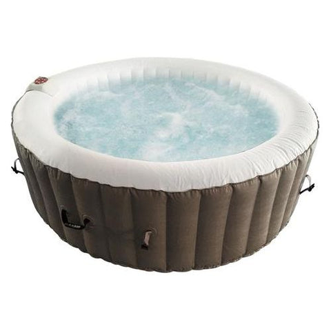 Aleko Hot Tubs 6 Person 265 Gallon Square Inflatable Brown and White Hot Tub Spa With Cover by Aleko 655222807069 HTIR6BRW-AP 6 Person 265 Gallon Inflatable Hot Tub Spa Aleko SKU# HTIR6BRW-AP