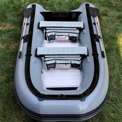 12.5 ft Gray Inflatable Boat with Aluminum Floor by Aleko