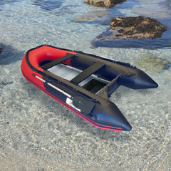 Inflatable Boat with Aluminum Floor - 10.5 ft - Red and Black by Aleko