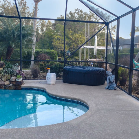 Aleko Pool & Spa 2 Person 145 Gallon Black and White Oval Inflatable Hot Tub Spa With Drink Tray and Cover by Aleko 655222807151 HTIO2BKW-AP 2 Person 145 Gallon Oval Inflatable Hot Tub Spa Drink Tray HTIO2BKW-AP