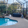 Image of Aleko Pool & Spa 2 Person 145 Gallon Black and White Oval Inflatable Hot Tub Spa With Drink Tray and Cover by Aleko 655222807151 HTIO2BKW-AP 2 Person 145 Gallon Oval Inflatable Hot Tub Spa Drink Tray HTIO2BKW-AP