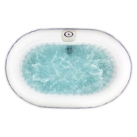 Aleko Pool & Spa 2 Person 145 Gallon Oval Inflatable Hot Tub Spa With Drink Tray and Brown and White Cover by Aleko 655222807168 HTIO2BRWH-AP 2 Person 145 Gallon Oval Inflatable Hot Tub Spa With Drink Tray and Brown and White Cover by Aleko SKU# HTIO2BRWH-AP