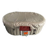 Image of Aleko Pool & Spa 2 Person 145 Gallon Oval Inflatable Hot Tub Spa With Drink Tray and Brown and White Cover by Aleko 655222807168 HTIO2BRWH-AP 2 Person 145 Gallon Oval Inflatable Hot Tub Spa With Drink Tray and Brown and White Cover by Aleko SKU# HTIO2BRWH-AP