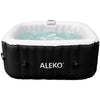 Image of Aleko Pool & Spa 4 Person 160 Gallon Square Inflatable Black and White Hot Tub Spa With Cover by Aleko 821808541317 HTISQ4BKWH-AP 4 Person 160 Gallon Square Inflatable Black&White Hot Tub Spa w/ Cover