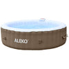 Image of Aleko Pool & Spa 6 Person 265 Gallon Square Inflatable Brown and White Hot Tub Spa With Cover by Aleko 655222807069 HTIR6BRW-AP 6 Person 265 Gallon Inflatable Hot Tub Spa Aleko SKU# HTIR6BRW-AP