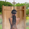 Image of Aleko Sauna Accessories Ellipse Curved Rinse Outdoor Shower by Aleko 703980261798 SHCEDRUSTIC-AP