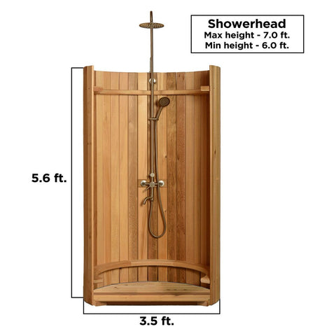 Aleko Sauna Accessories Ellipse Curved Rinse Outdoor Shower by Aleko 703980261798 SHCEDRUSTIC-AP