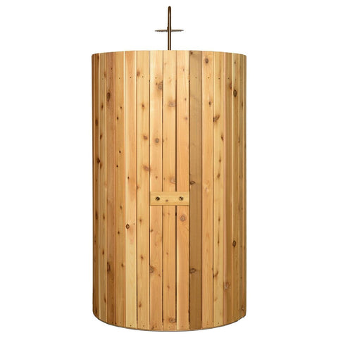 Aleko Sauna Accessories Ellipse Curved Rinse Outdoor Shower by Aleko 703980261798 SHCEDRUSTIC-AP
