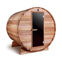 Aleko Saunas 4 Person Outdoor and Indoor Rustic Western Red Cedar Barrel Sauna ETL Certified Heater by Aleko 781880261087 SB4CEDAR-AP 4 Person Outdoor and Indoor Rustic Western Red Cedar Barrel Sauna ETL