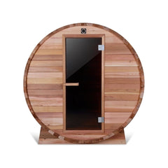 4 Person Outdoor and Indoor Rustic Western Red Cedar Barrel Sauna ETL Certified Heater by Aleko