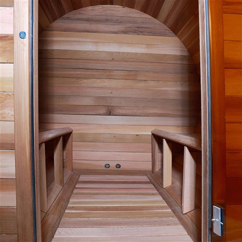 Aleko Saunas 4 Person Outdoor and Indoor Rustic Western Red Cedar Barrel Sauna ETL Certified Heater by Aleko 781880261087 SB4CEDAR-AP 4 Person Outdoor and Indoor Rustic Western Red Cedar Barrel Sauna ETL