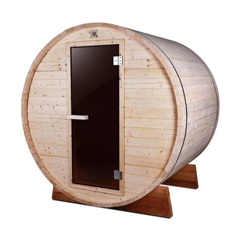 Aleko Saunas 4 Person Outdoor and Indoor White Pine Barrel Sauna 4.5 kW ETL Certified Heater by Aleko 781880261094 SB4PINE-AP 4 Person Outdoor/Indoor Pine Barrel Sauna 4.5 kW ETL Certified Heater