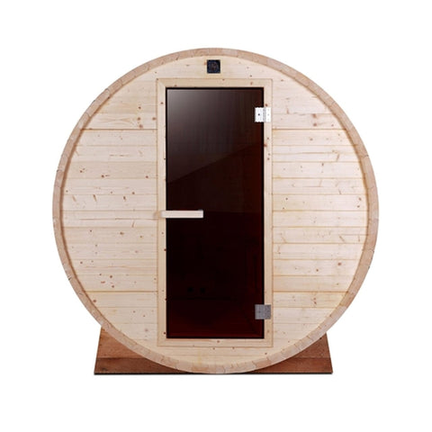 Aleko Saunas 4 Person Outdoor and Indoor White Pine Barrel Sauna 4.5 kW ETL Certified Heater by Aleko 781880261094 SB4PINE-AP 4 Person Outdoor/Indoor Pine Barrel Sauna 4.5 kW ETL Certified Heater