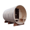 Image of Aleko Saunas 4 Person Outdoor or Indoor White Finland Pine Wet Dry Barrel Sauna Front Porch Canopy 8 kW ETL Certified Heater by Aleko 781880219866 SB8PINECP-AP 4 Person Outdoor or Indoor White Finland Pine Wet Dry Barrel Sauna 