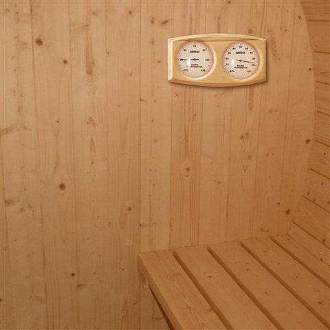 Aleko Saunas 4 Person Outdoor or Indoor White Finland Pine Wet Dry Barrel Sauna Front Porch Canopy 8 kW ETL Certified Heater by Aleko 781880219866 SB8PINECP-AP 4 Person Outdoor or Indoor White Finland Pine Wet Dry Barrel Sauna 