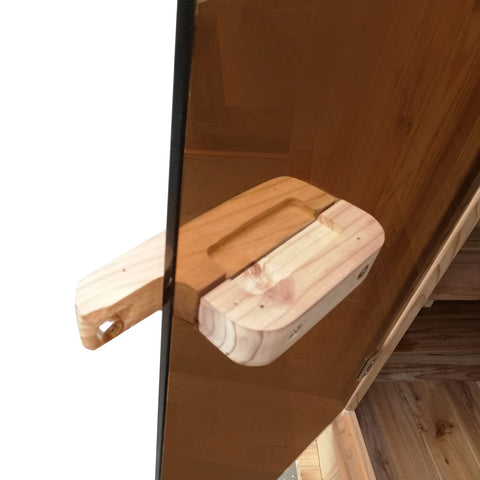 Aleko Saunas 5 Person Outdoor or Indoor White Finland Pine Wet Dry Barrel Sauna Front Porch Canopy 4.5 kW ETL Certified by Aleko 649870025081 SB5PINECP-AP 5 Person Outdoor or Indoor White Finland Pine Sauna Front Porch Canopy