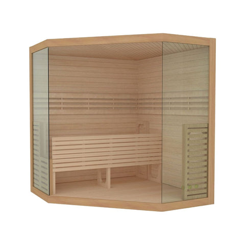 Aleko Saunas 5 to 6 Person Canadian Hemlock Indoor Wet Dry Sauna 6 kW ETL Certified Heater by Aleko 649870027726 SEA5JIU-AP 5 to 6 Person Canadian Hemlock Indoor Wet Dry Sauna 6 kW ETL Heater