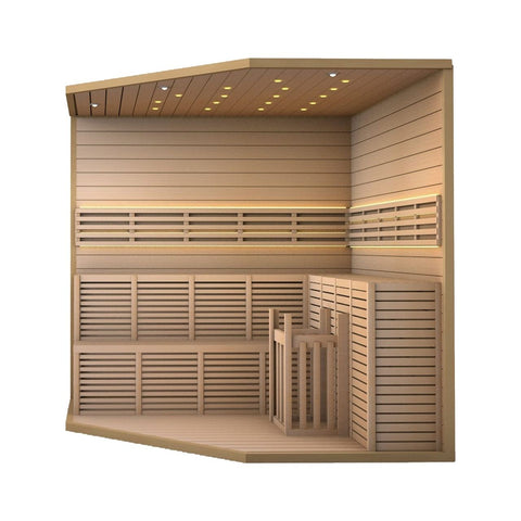 Aleko Saunas 5 to 6 Person Canadian Hemlock Indoor Wet Dry Sauna 6 kW ETL Certified Heater by Aleko 649870027726 SEA5JIU-AP 5 to 6 Person Canadian Hemlock Indoor Wet Dry Sauna 6 kW ETL Heater