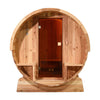 Image of Aleko Saunas 6 Person 6 kW Harvia KIP Heater Outdoor Rustic Cedar Barrel Steam Sauna Front Porch Canopy by Aleko 781880253785 SB6CED-AP 6 Person 6 kW Harvia KIP Outdoor Rustic Cedar Barrel Sauna by Aleko