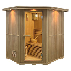 Aleko Saunas 6 Person Canadian Hemlock Wet Dry Indoor Sauna 6 kW ETL Certified Heater by Aleko 703980258590 SKD6HEM-AP 6 Person Canadian Hemlock Wet Dry Indoor Sauna 6 kW ETL Certified Heater