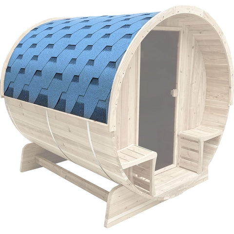 Aleko Saunas 71 x 72 x 75 Inches Blue Weather-Resistant Bitumen Roof Shingle Replacement for Barrel Saunas by Aleko 703980260920 SB5CPSSNG-AP 71x72x75" Gray Weather Bitumen Roof Shingle Replacement Barrel Saunas