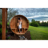 Image of Aleko Saunas 8 Person Outdoor or Indoor Western Red Cedar Wet Dry Barrel Sauna Front Porch Canopy 9 kW ETL Certified Heater by Aleko 781880254645 SB8CEDARCP-AP 8 Person Outdoor or Indoor Western Red Cedar Wet Dry Barrel Sauna 