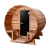 Image of Aleko Saunas 8 Person Outdoor or Indoor Western Red Cedar Wet Dry Barrel Sauna Front Porch Canopy 9 kW ETL Certified Heater by Aleko 781880254645 SB8CEDARCP-AP 8 Person Outdoor or Indoor Western Red Cedar Wet Dry Barrel Sauna 