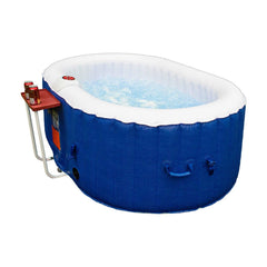 Aleko Spas 2 Person 145 Gallon Oval Inflatable Hot Tub Spa With Drink Tray and Dark Blue Cover by Aleko 655222803979 HTIO2BLD-AP 2 Person 145 Gallon Oval Inflatable Hot Tub Spa With Drink Tray and Dark Blue Cover by Aleko SKU# HTIO2BLD-AP