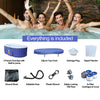 Image of Aleko Spas 2 Person 145 Gallon Oval Inflatable Hot Tub Spa With Drink Tray and Dark Blue Cover by Aleko 655222803979 HTIO2BLD-AP 2 Person 145 Gallon Oval Inflatable Hot Tub Spa With Drink Tray and Dark Blue Cover by Aleko SKU# HTIO2BLD-AP