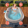 Image of Aleko Spas 2 Person 145 Gallon Oval Inflatable Hot Tub Spa With Drink Tray and Dark Blue Cover by Aleko 655222803979 HTIO2BLD-AP 2 Person 145 Gallon Oval Inflatable Hot Tub Spa With Drink Tray and Dark Blue Cover by Aleko SKU# HTIO2BLD-AP