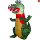 3.5' Gemmy Airblown Inflatable Christmas Alligator w/ Candy Cane and Scarf