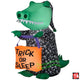 3 1/2' Gemmy Airblown Inflatable Halloween Sleepy Alligator in Pj's w/ Treat Bag