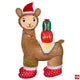 7' Gemmy Airblown Inflatable Mixed Media FUZZY Luxe Alpaca Wearing Santa Hat