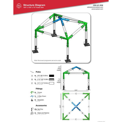 American Tent Tents 10x10 Atrium Frame Tent by American Tent