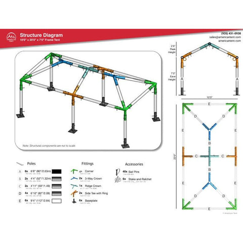 American Tent Tents 10x20 Atrium Frame Tent by American Tent