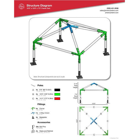 American Tent Tents 15x15 Atrium Frame Tent by American Tent