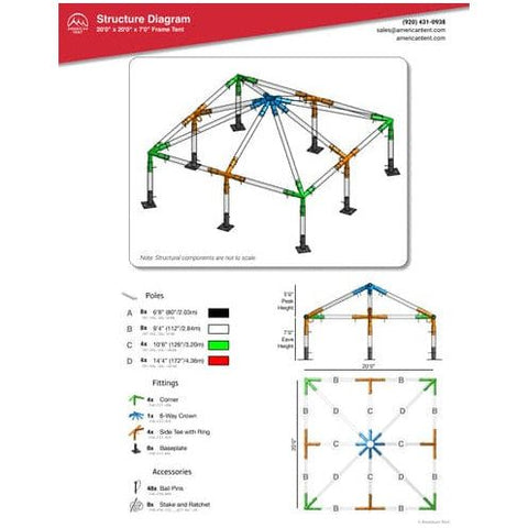American Tent Tents 20x20 Atrium Frame Tent by American Tent