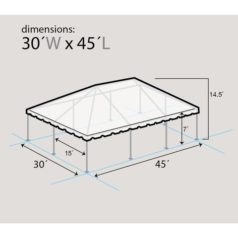 American Tent Tents 30' x 45' Single Tube West Coast Frame Party Tent, Sectional by Tent and Table BT-FW345WT 30' x 45' Single Tube West Coast Frame Party Tent Sectional Tent Table