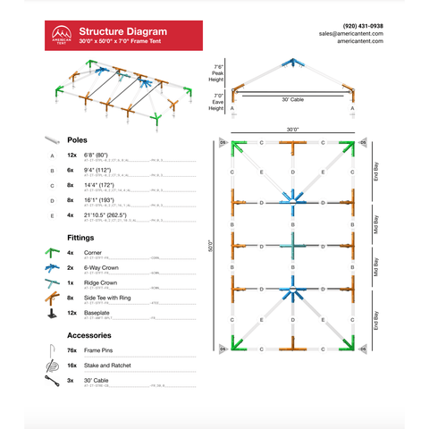 American Tent Tents 30x50 Frame Tent by American Tent