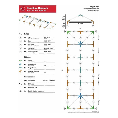 American Tent Tents 30x90 Frame Tent by American Tent