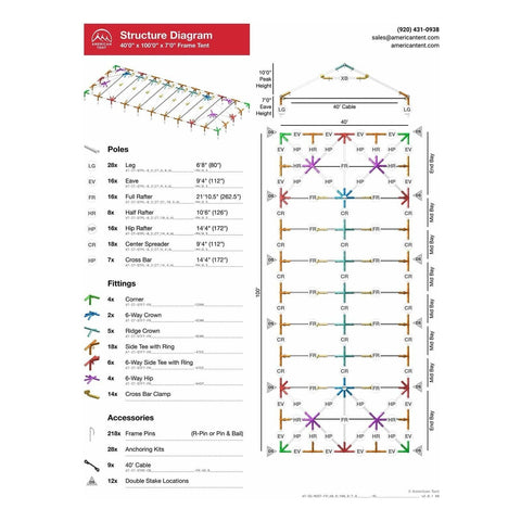 American Tent Tents 40X100 Frame Tent by American Tent