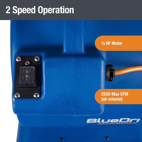 BlueDri BD-MNSN Monsoon 1/2 HP, 2550 CFM Air Mover Blower Fan by B-Air