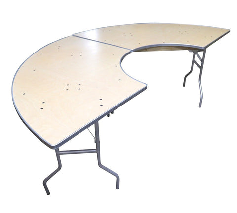 5.5 Foot Serpentine Wood Folding Table
