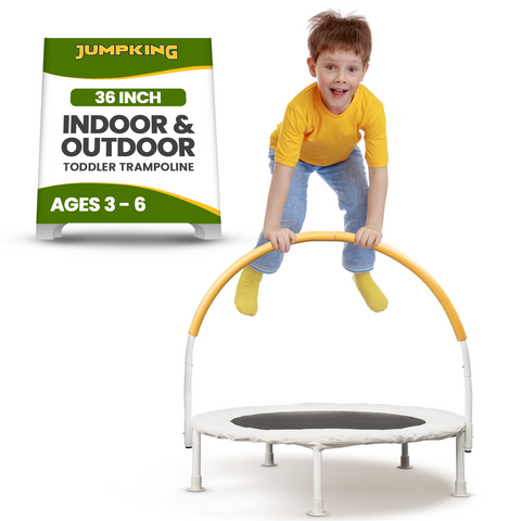 JumpKing 36" Ivory White Bouncer - Beige handle foam